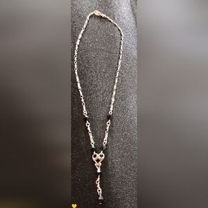 Avon Vintage Black and Silver Necklace